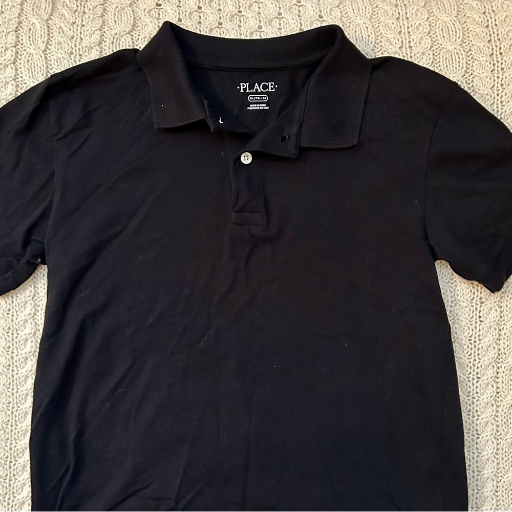 The Children's Place Boys Black Polo Shirt Classic Design